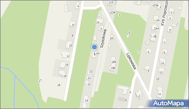 Hornówek, Szyszkowa, 8, mapa Hornówek