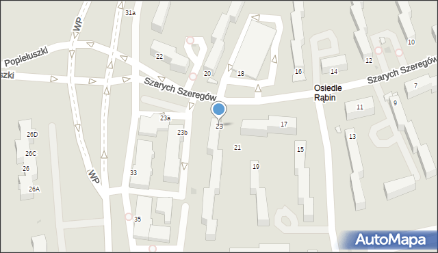 Inowrocław, Szarych Szeregów, 23, mapa Inowrocławia