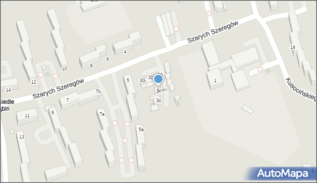 Inowrocław, Szarych Szeregów, 3K, mapa Inowrocławia