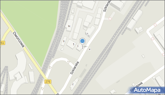 Inowrocław, Szklarska, 1, mapa Inowrocławia