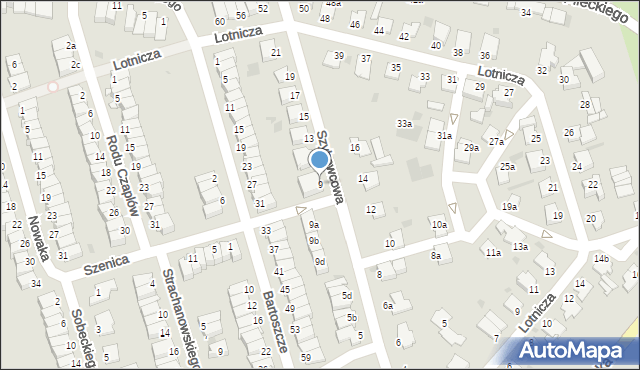 Inowrocław, Szybowcowa, 9, mapa Inowrocławia