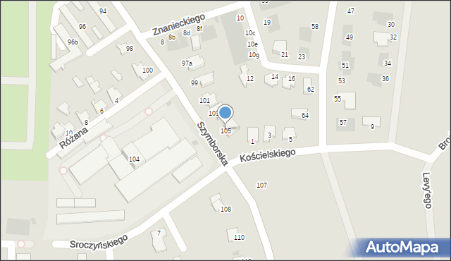 Inowrocław, Szymborska, 105, mapa Inowrocławia