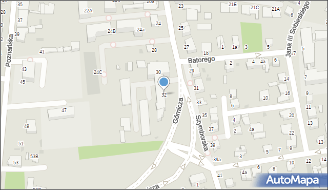 Inowrocław, Szymborska, 32, mapa Inowrocławia