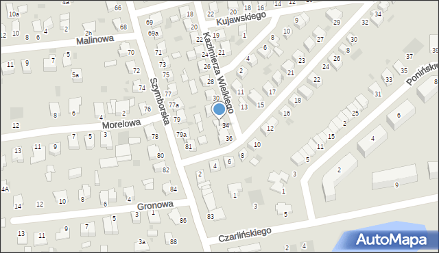 Inowrocław, Szymborska, 34, mapa Inowrocławia