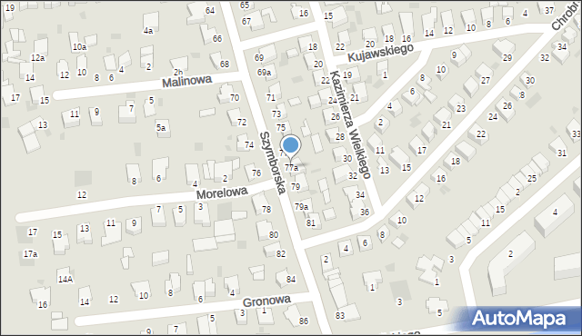 Inowrocław, Szymborska, 77a, mapa Inowrocławia