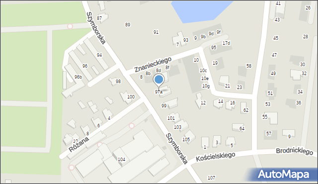 Inowrocław, Szymborska, 97a, mapa Inowrocławia