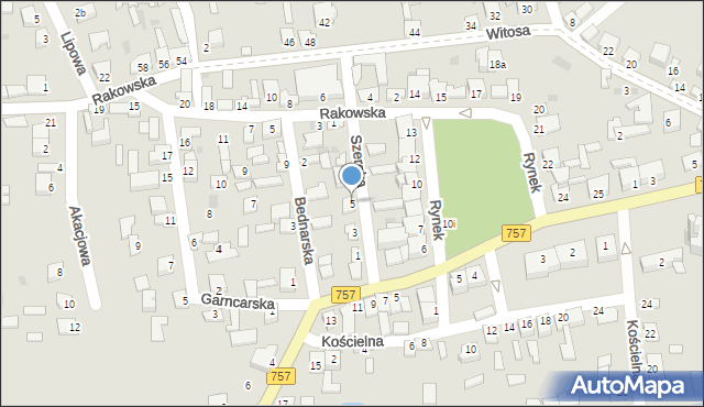 Iwaniska, Szeroka, 5, mapa Iwaniska