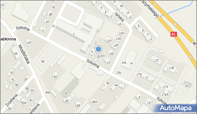 Jabłonna, Szkolna, 11, mapa Jabłonna