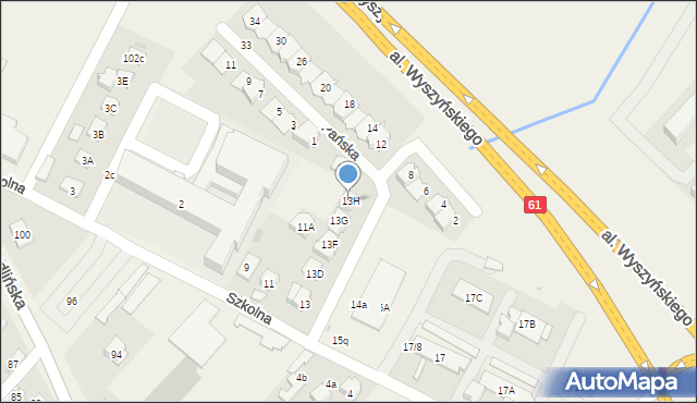 Jabłonna, Szkolna, 13H, mapa Jabłonna