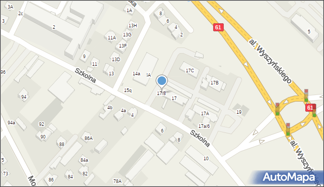 Jabłonna, Szkolna, 17/8, mapa Jabłonna