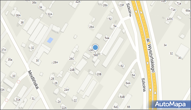 Jabłonna, Szkolna, 54b, mapa Jabłonna