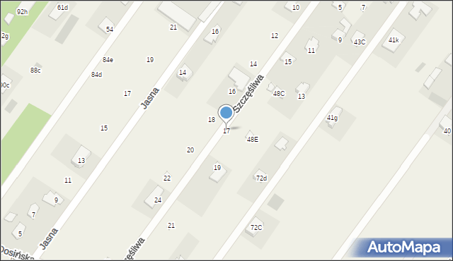 Jachranka, Szczęśliwa, 17, mapa Jachranka