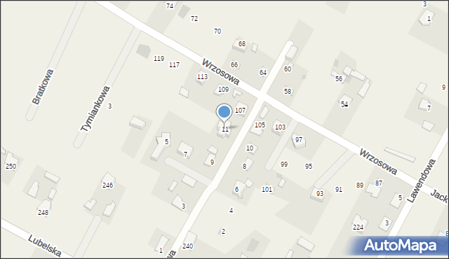 Jacków, Szałwiowa, 11, mapa Jacków