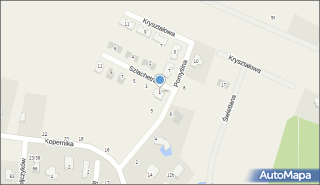 Jagodowo, Szlachetna, 1, mapa Jagodowo