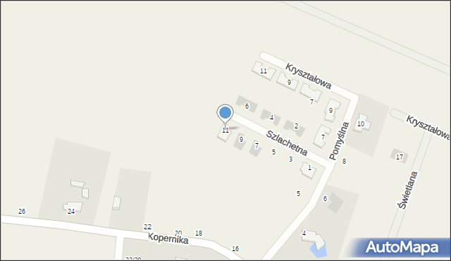 Jagodowo, Szlachetna, 11, mapa Jagodowo