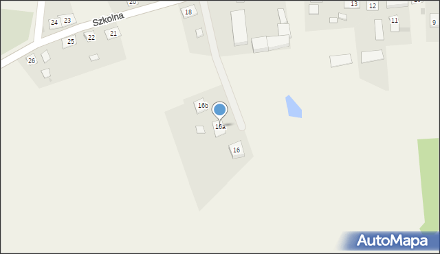 Jaksice, Szkolna, 16a, mapa Jaksice