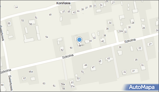 Jakubowice Konińskie, Szkolna, 48, mapa Jakubowice Konińskie