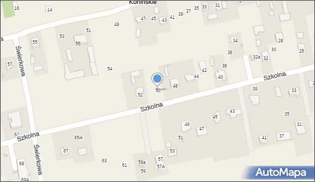 Jakubowice Konińskie, Szkolna, 50, mapa Jakubowice Konińskie