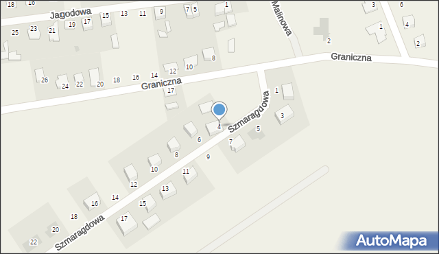 Jamielnik, Szmaragdowa, 4, mapa Jamielnik