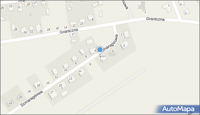 Jamielnik, Szmaragdowa, 7, mapa Jamielnik