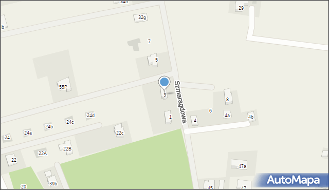 Janczewo, Szmaragdowa, 3, mapa Janczewo