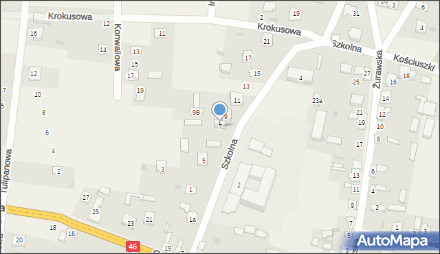 Janów, Szkolna, 7, mapa Janów