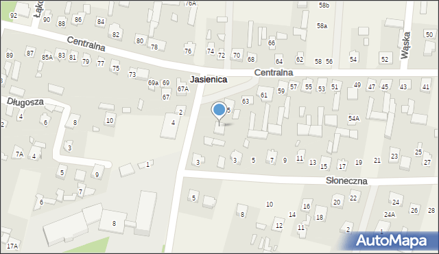 Jasienica, Szkolna, 1, mapa Jasienica