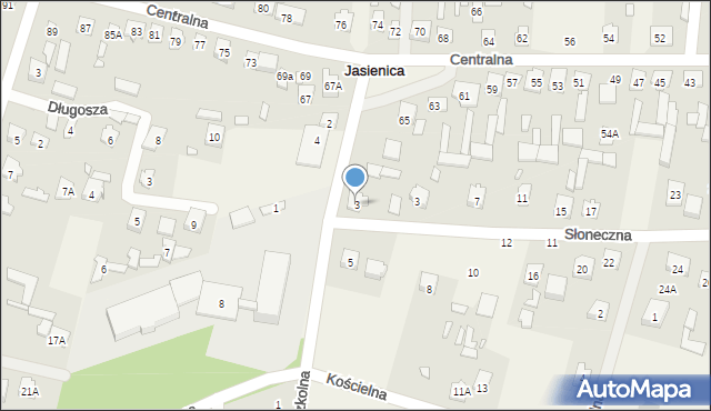 Jasienica, Szkolna, 3, mapa Jasienica