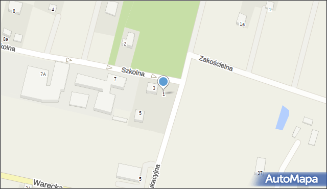 Jasieniec, Szkolna, 1, mapa Jasieniec