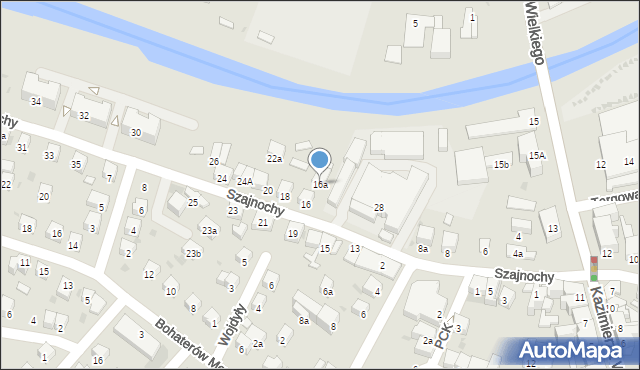 Jasło, Szajnochy Karola, 16a, mapa Jasła