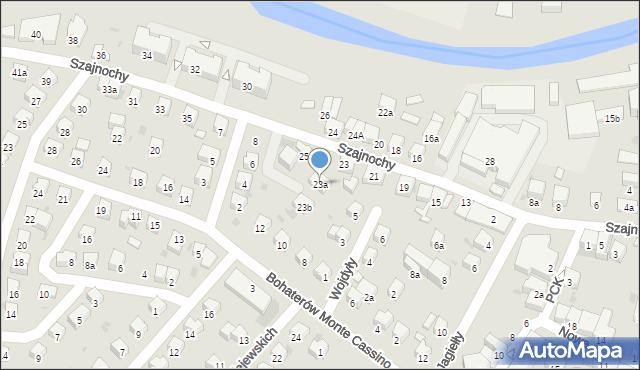 Jasło, Szajnochy Karola, 23a, mapa Jasła
