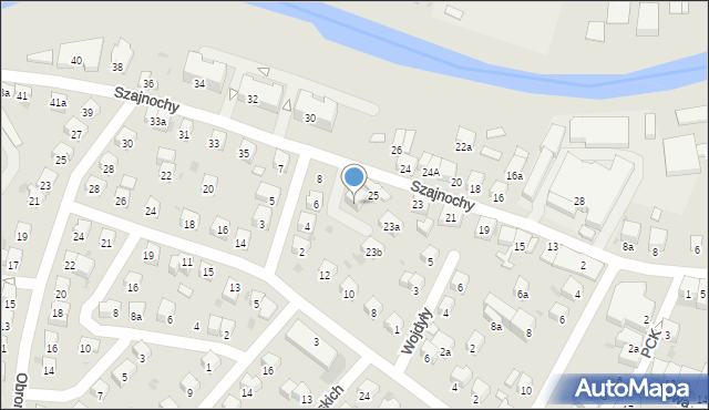 Jasło, Szajnochy Karola, 25a, mapa Jasła