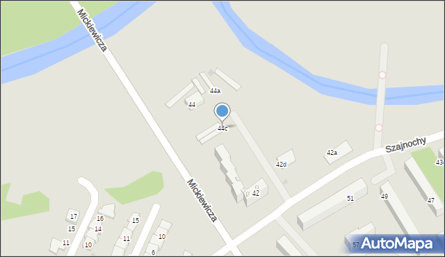 Jasło, Szajnochy Karola, 44c, mapa Jasła