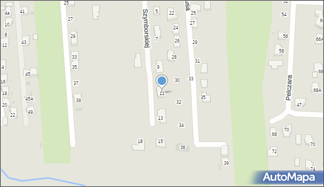 Jasło, Szymborskiej Wisławy, 11, mapa Jasła