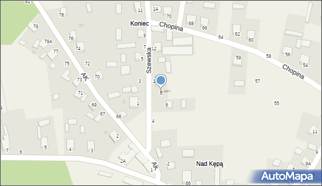 Jastkowice, Szewska, 8, mapa Jastkowice