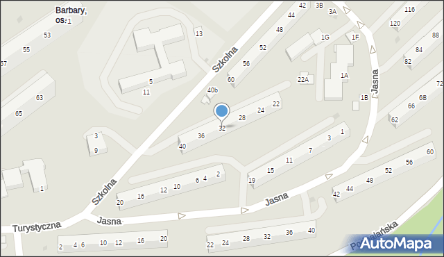Jastrzębie-Zdrój, Szkolna, 32, mapa Jastrzębie-Zdrój