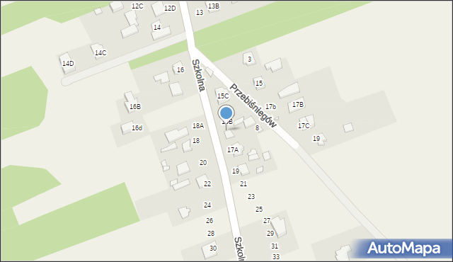 Jazgarzew, Szkolna, 17, mapa Jazgarzew