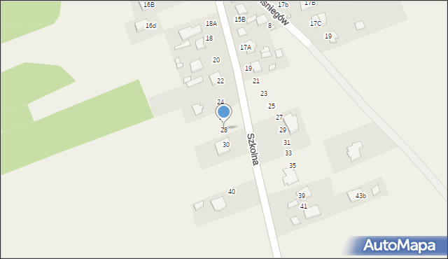 Jazgarzew, Szkolna, 28, mapa Jazgarzew