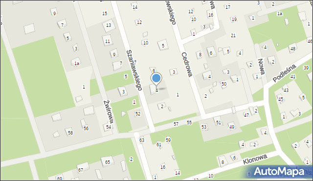 Jedlicze B, Szaniawskiego Jerzego, 4, mapa Jedlicze B