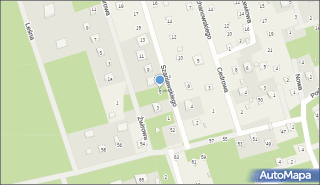 Jedlicze B, Szaniawskiego Jerzego, 5, mapa Jedlicze B