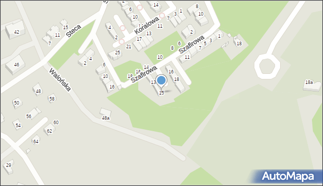 Jelenia Góra, Szafirowa, 15, mapa Jelenia Góra