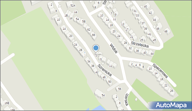 Jelenia Góra, Szrenicka, 1, mapa Jelenia Góra