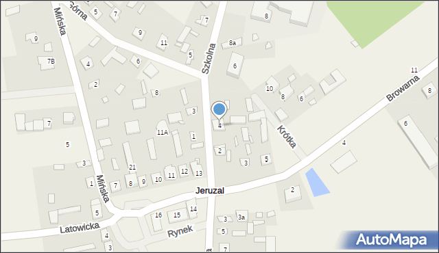 Jeruzal, Szkolna, 4, mapa Jeruzal