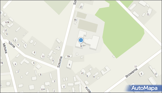 Jeruzal, Szkolna, 8, mapa Jeruzal