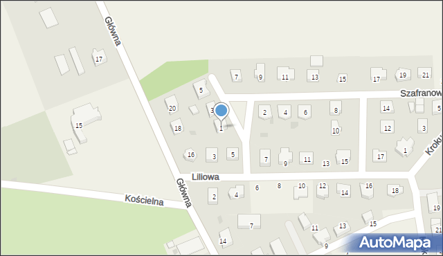 Jezierzyce, Szafranowa, 1, mapa Jezierzyce