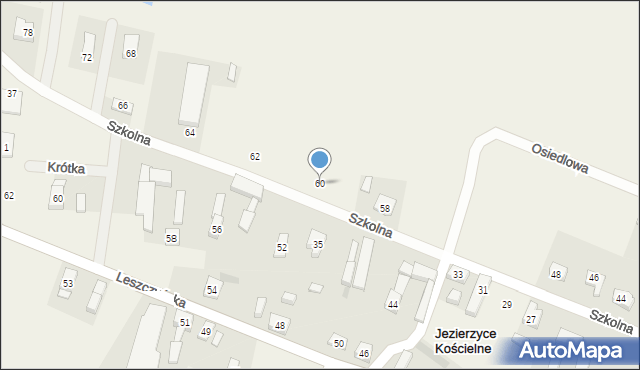 Jezierzyce Kościelne, Szkolna, 60, mapa Jezierzyce Kościelne