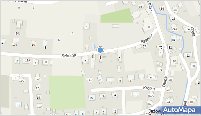 Jeżów Sudecki, Szkolna, 3, mapa Jeżów Sudecki