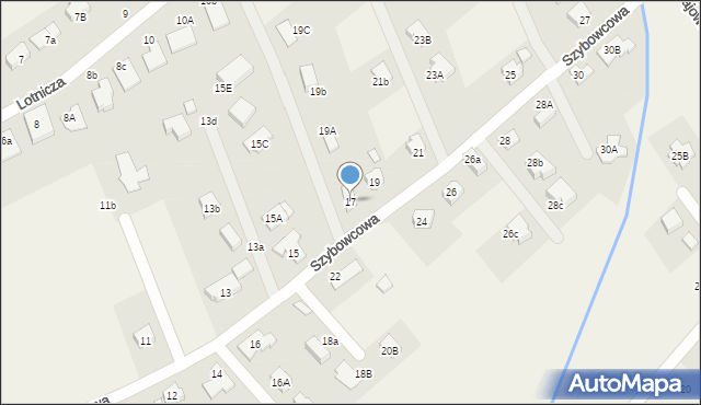 Jeżów Sudecki, Szybowcowa, 17, mapa Jeżów Sudecki