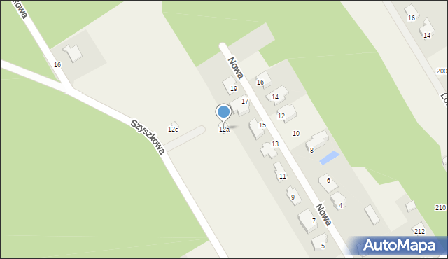 Józefin, Szyszkowa, 12a, mapa Józefin