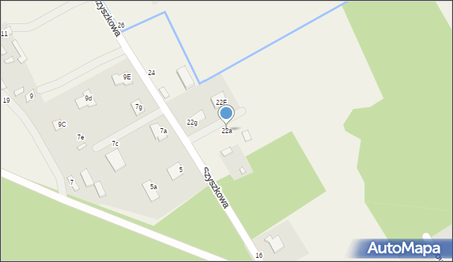 Józefin, Szyszkowa, 22a, mapa Józefin